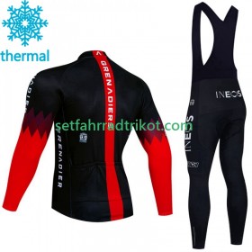 Ineos Grenadier Noir Radbekleidung Radtrikot Langarm + Lang Trägerhose Winter Thermal Fleece 2023